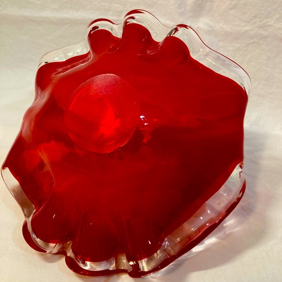 Murano Handblown Glass Art Basket/ Bowl - Picture 5 of 6